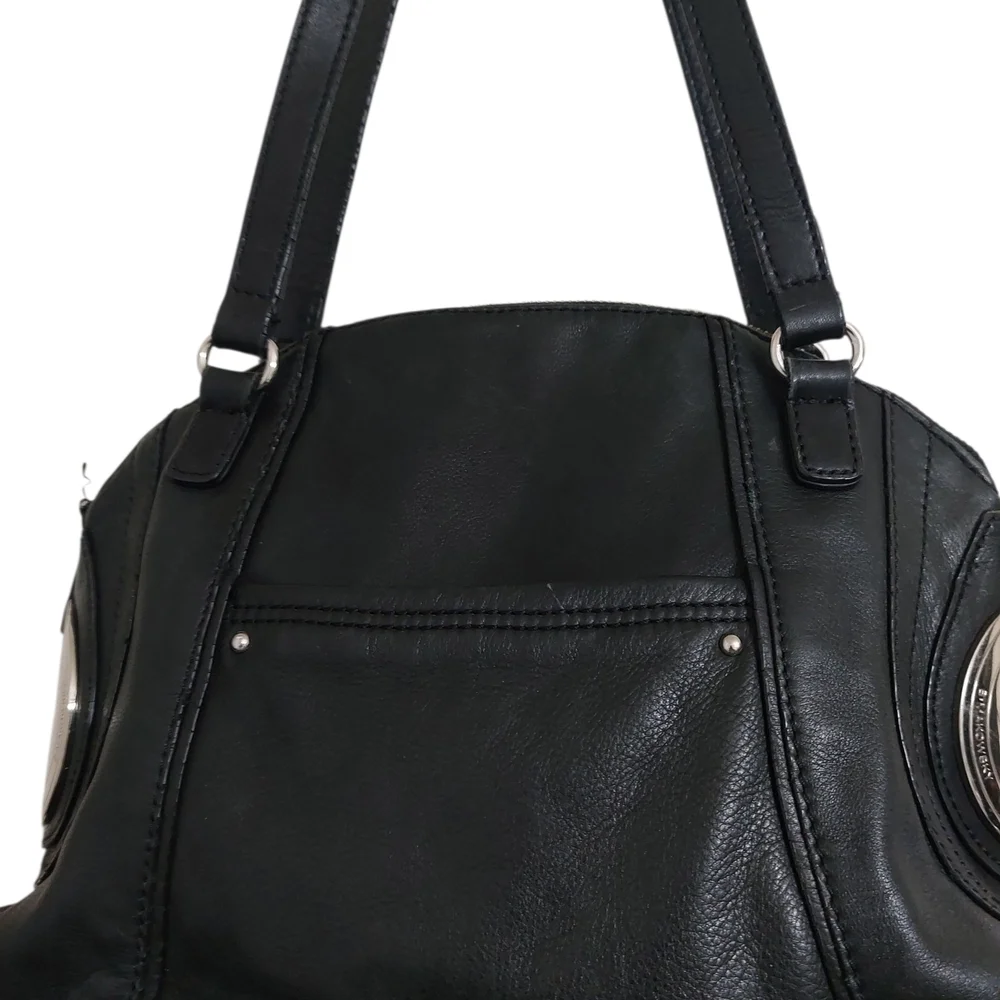 B. Makowsky Black Leather Shoulder Bag